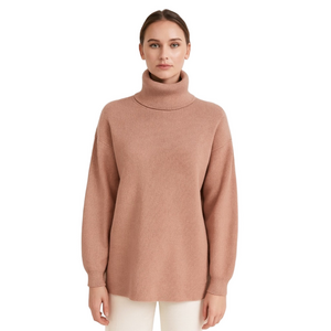 Free People Knit Turtleneck Sweater - Dusty Rose